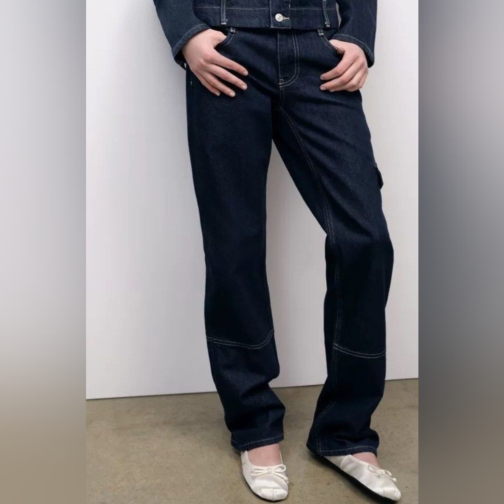 Zara | NWOT Denim Cargo Jeans